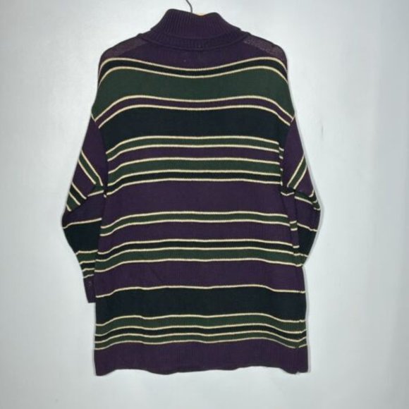 St. John Sport by Marie Gray Striped Turtleneck Mock Neck Sweater - Picture 3 of 5